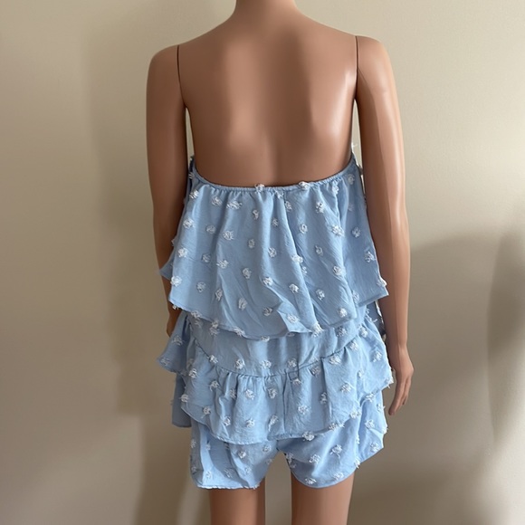 NWT Belongsci blue off shoulder romper size M - Picture 3 of 7